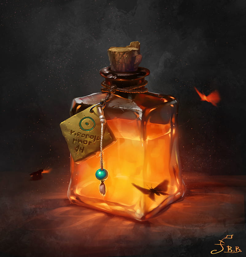 Flame Potion, bottle, flame, halloween, potion, witch, HD phone wallpaper