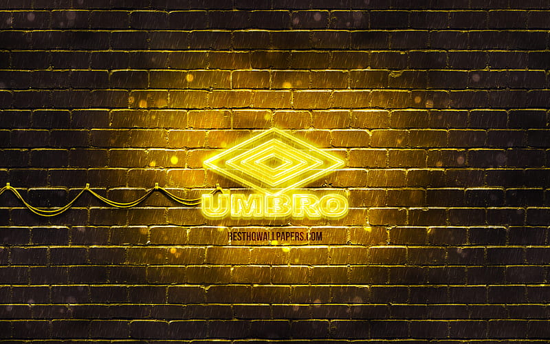 Umbro yellow logo yellow brickwall, Umbro logo, sports brands, Umbro neon logo, Umbro, HD wallpaper
