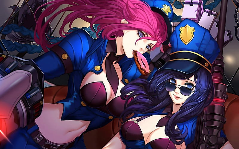 Officer Vi and Caitlyn, League of legends, LoL, Caitlyn, Vi, HD wallpaper