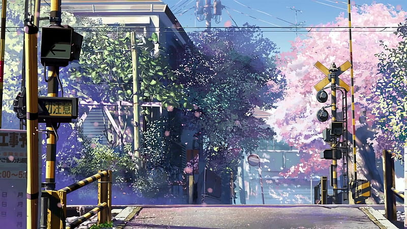 5-Centimeters-Per-Second, japan, railway, crossing, anime, bonito, scene, HD wallpaper