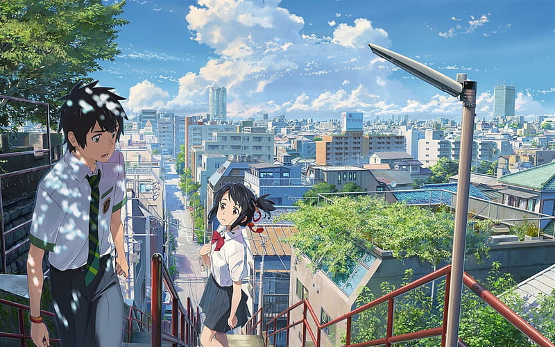 Anime Your Name. Mitsuha Miyamizu Taki Tachibana Kimi No Na Wa. Wallpaper