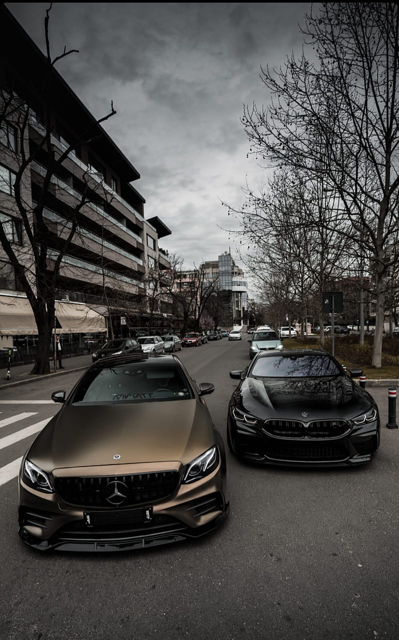 M8 and C63s, bmw, c63s, car, carros, m8, m8competition, mercedes, zed performance wheels, zedsly, HD phone wallpaper
