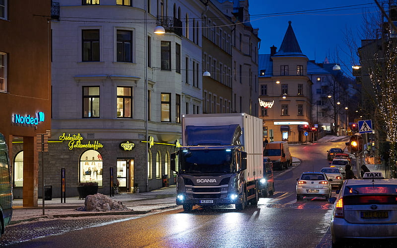 Scania L280 street, 2019 trucks, LKW, L-series, cargo transport, 2019 Scania L280, trucks, Scania, HD wallpaper