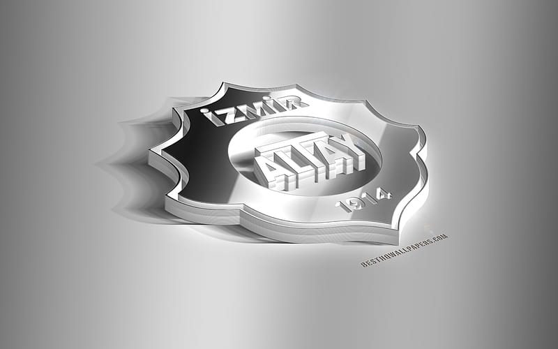 Altay SK, 3D steel logo, Turkish football club, 3D emblem, Izmir, Turkey, TFF First League, 1 Lig, Altay metal emblem, football, creative 3d art, HD wallpaper