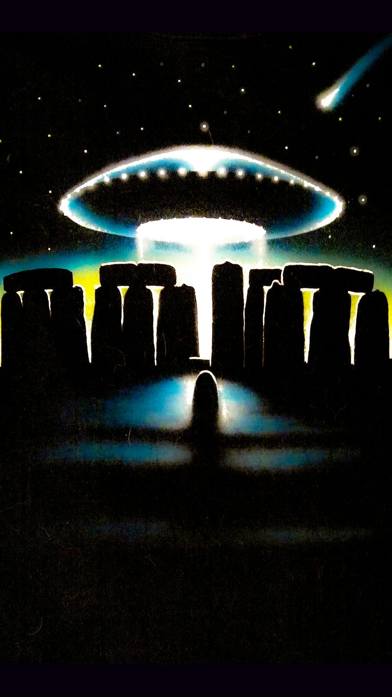 UFO, alien, extraterrestrial, stonehenge, HD phone wallpaper