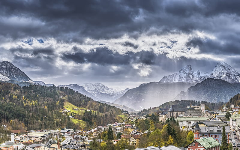 Switzerland mountains, Swiss Alps, clouds, Europe, Alps, HD wallpaper