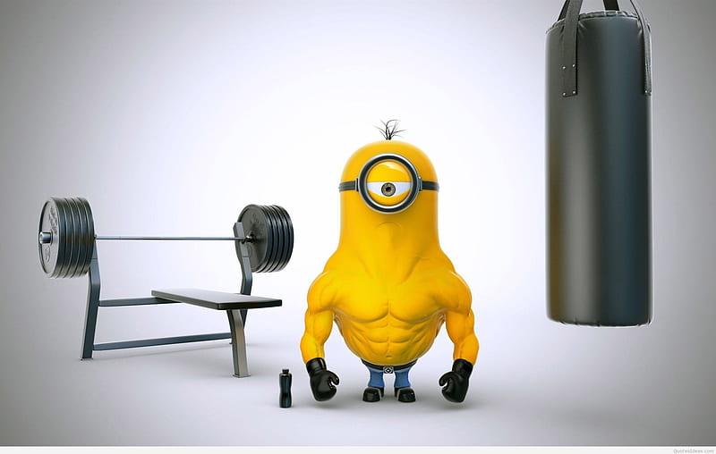 Minion in Gym, HD wallpaper