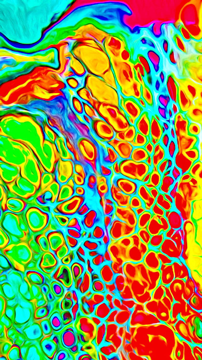 Dirty Pour Paint Cells, ColetteLrsn, abstract art, acrylic pouring, bold color, bright, cool , dirty pour, paint cells, HD phone wallpaper