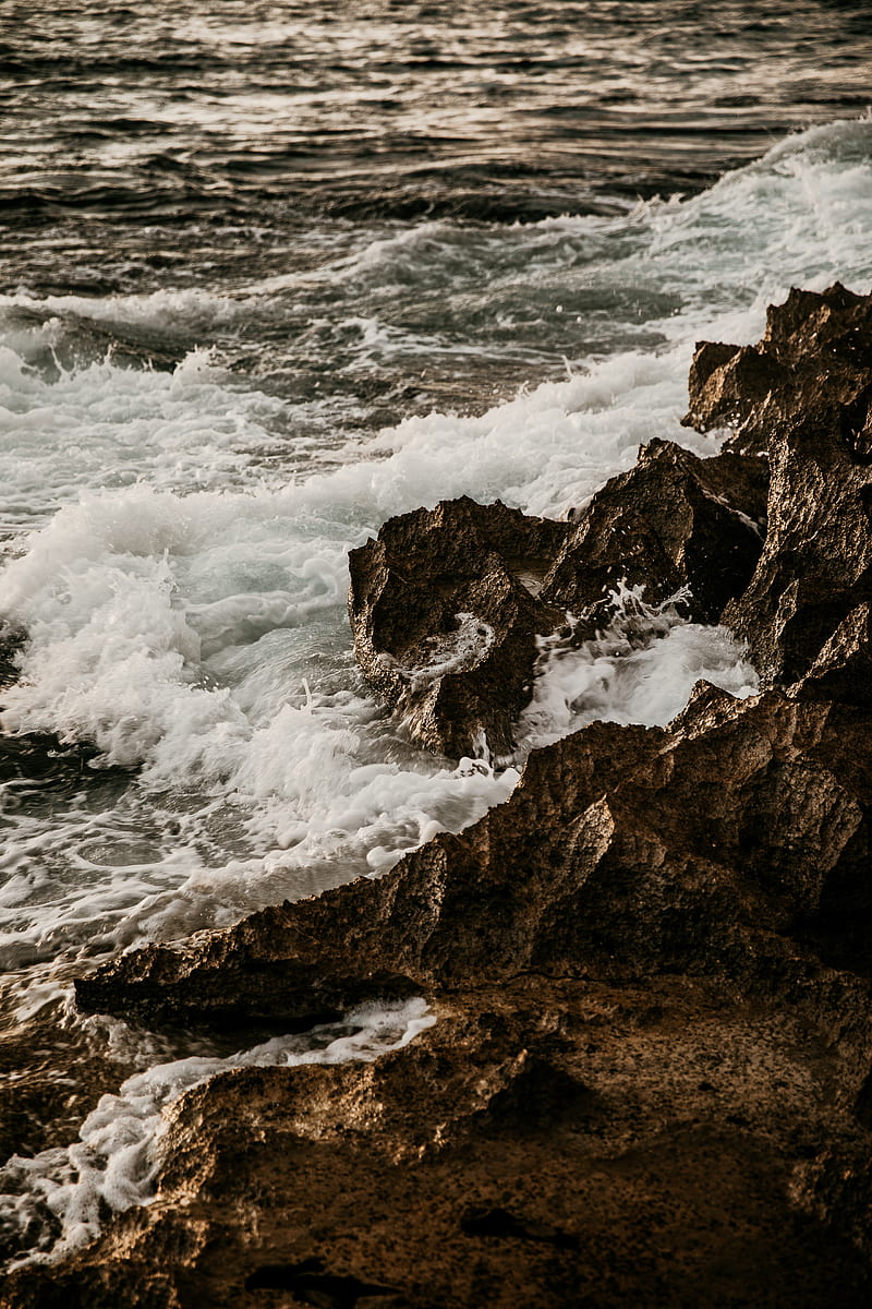 waves, rocks, sea, water, HD phone wallpaper