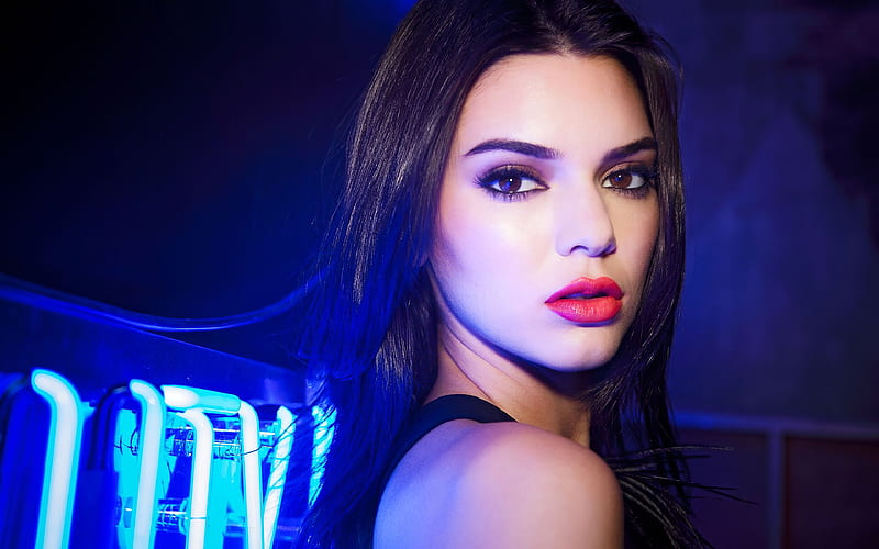 Kendall Jenner Neon Lights graphy 2019 , kendall-jenner, celebrities, girls, model, neon, HD wallpaper