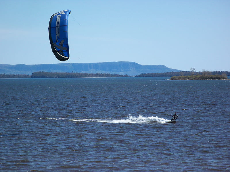 Kite surfing on Lake Superior, water, kite, surfing, esports, HD wallpaper