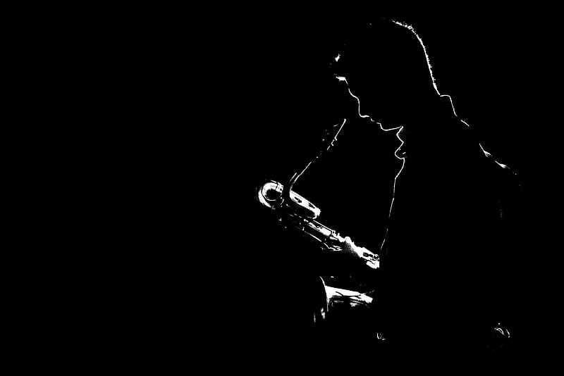 saxophone, musician, silhouette, HD wallpaper