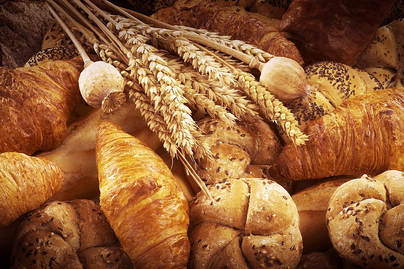 Bakery Breads, delicious, wheat, abstract, aroma, flour, bakery, breads, dough, taste, yeast, HD wallpaper