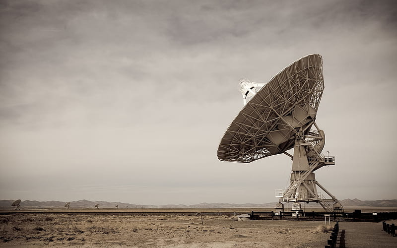 radio telescope, desert, Space, HD wallpaper