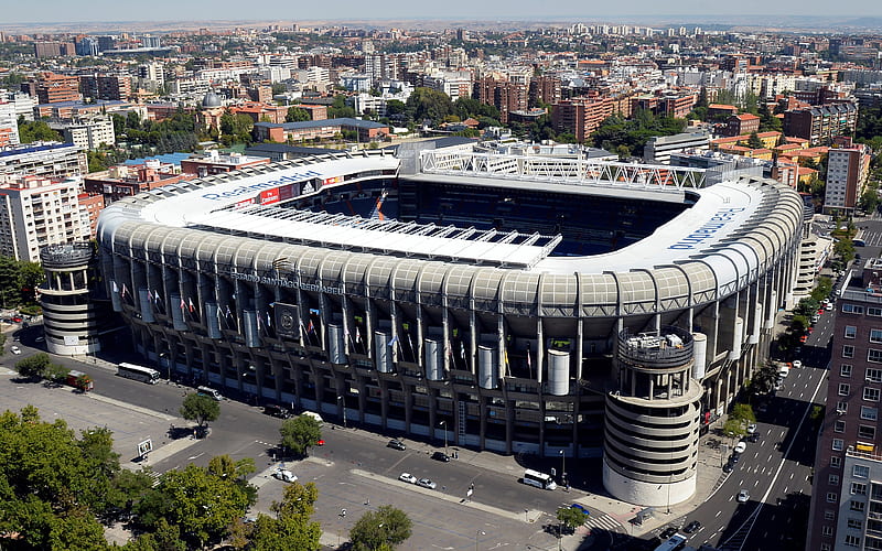 Santiago Bernabeu Stadium Madrid, Spain, football stadium, sports arena, Real Madrid, HD wallpaper