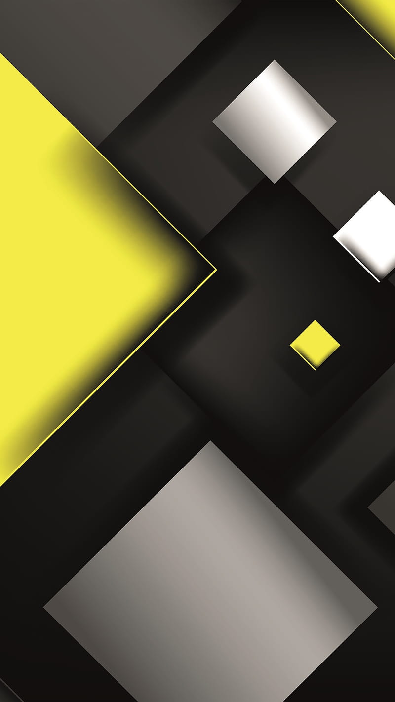 Abstract, beauty, gray, lines, s7, silver, squares, super, yellow, HD phone wallpaper