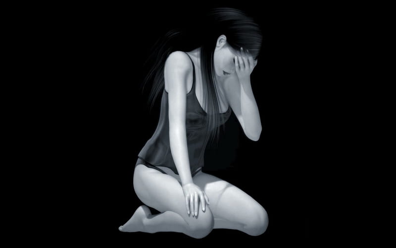 Heartbroken Beauty Heartbroken Sad Depressed Woman Crying
