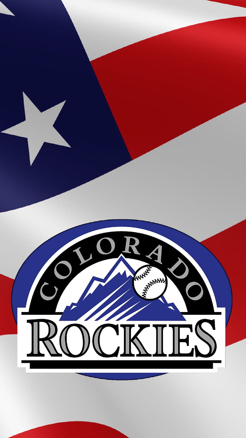 Colorado Rockies, american flag, baseball, flag, mlb, HD phone wallpaper