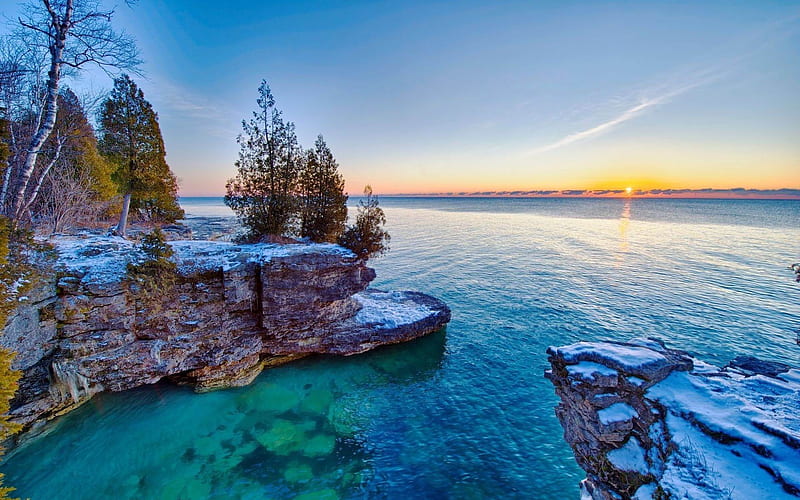 Lake Michigan-2012 landscape Featured, HD wallpaper