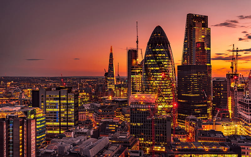 London, sunset, skyline, scenic, modern architecture, City, HD wallpaper |  Peakpx