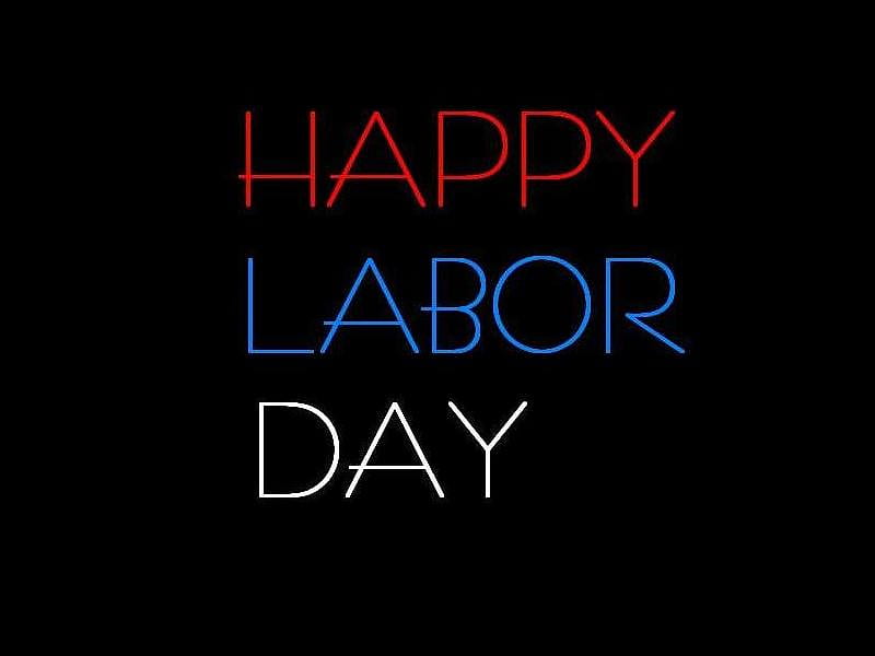 Labor Day Greeting, red, holiday, black, white, blue, HD wallpaper