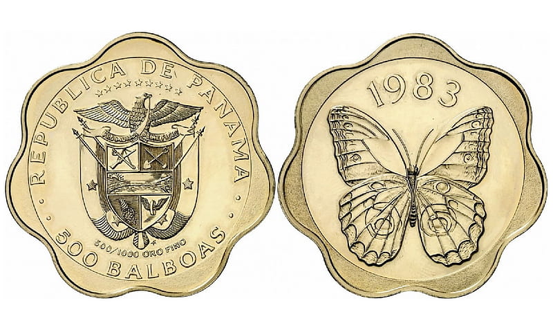 Panama Coin, Butterflies, Coins, Numismatics, Panama Arms, HD wallpaper