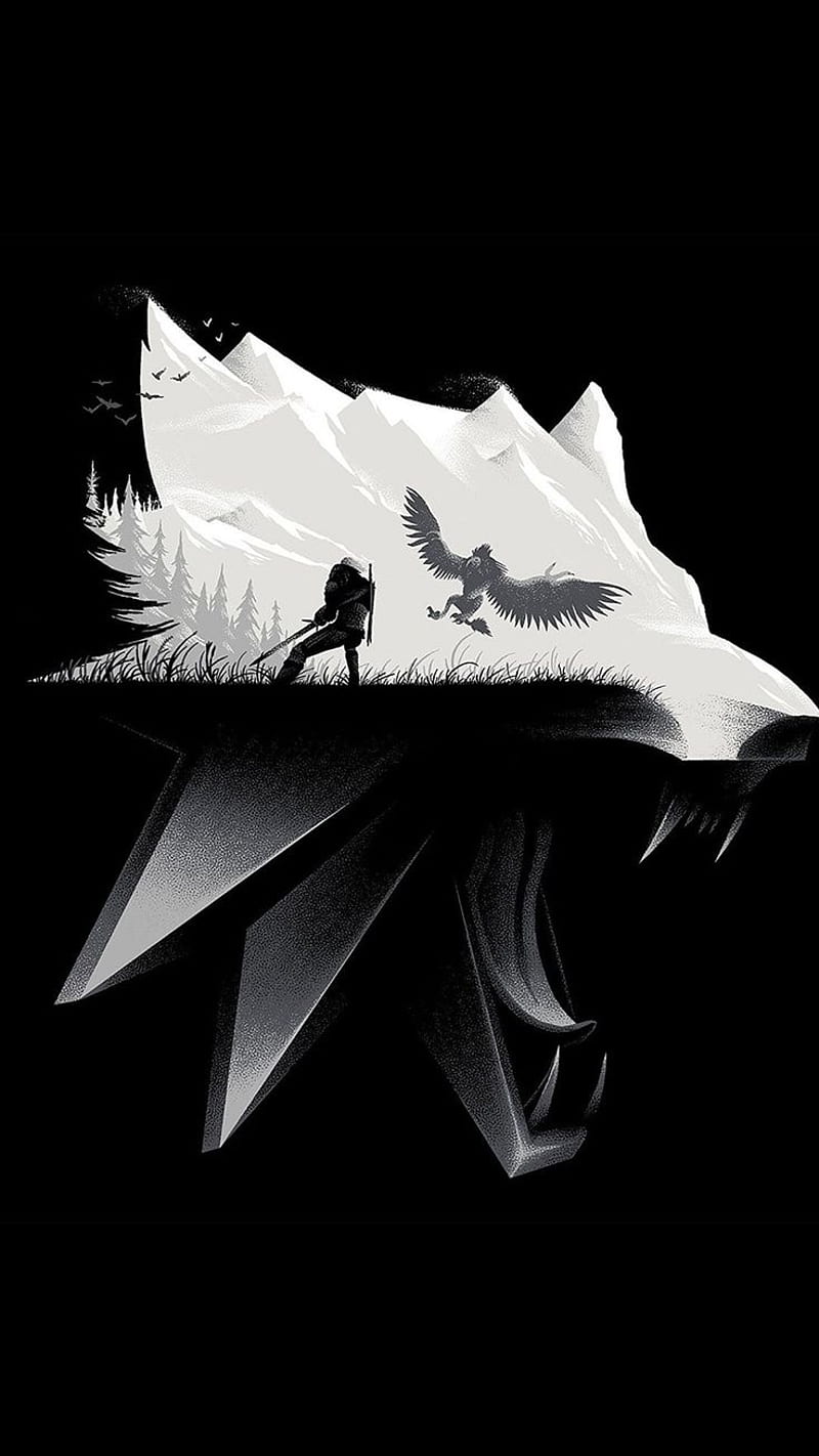 The witcher. Белые волки, Игровые арты, Фэнтези, The Witcher 3 Logo, HD phone wallpaper