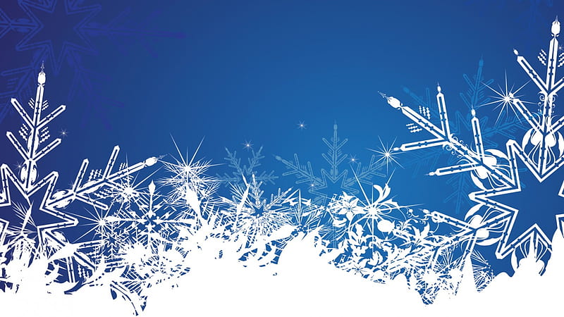 Winter Vector 2, shapes, snowflakes, graphics, blue, vector, winter, HD wallpaper