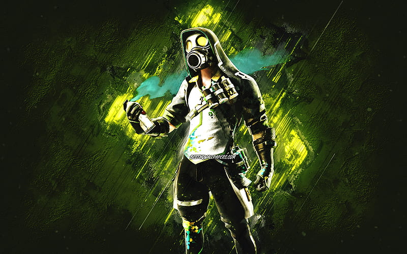 Fortnite Toxic Tagger Skin, Fortnite, main characters, green stone background, Toxic Tagger, Fortnite skins, Toxic Tagger Skin, Toxic Tagger Fortnite, Fortnite characters, HD wallpaper