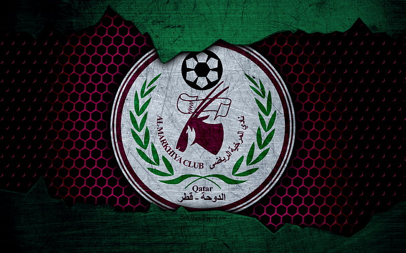 Al-Markhiya logo, Qatar Stars League, soccer, football club, Qatar, Doha, grunge, metal texture, Al-Markhiya FC, HD wallpaper