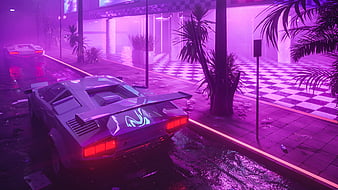 Cyberpunk 2077, synthwave, sci-fi games, futuristic, neon city