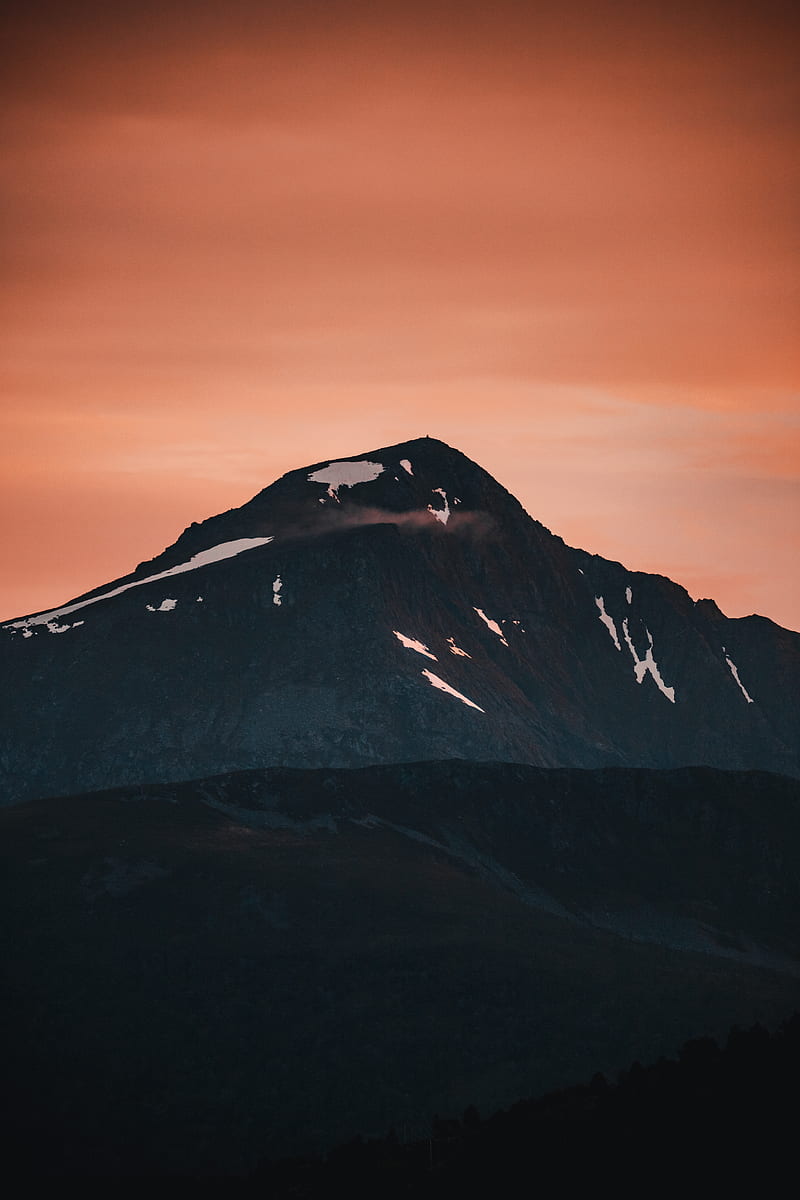 Silhouette Of A Mountain, HD phone wallpaper