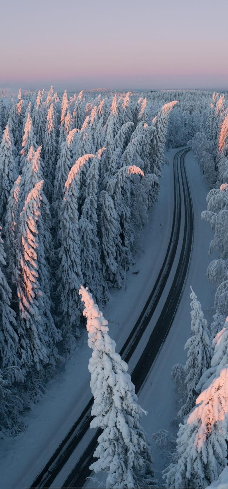 Snow, ice, night, road, snow, snowfall, trees, HD phone wallpaper | Peakpx