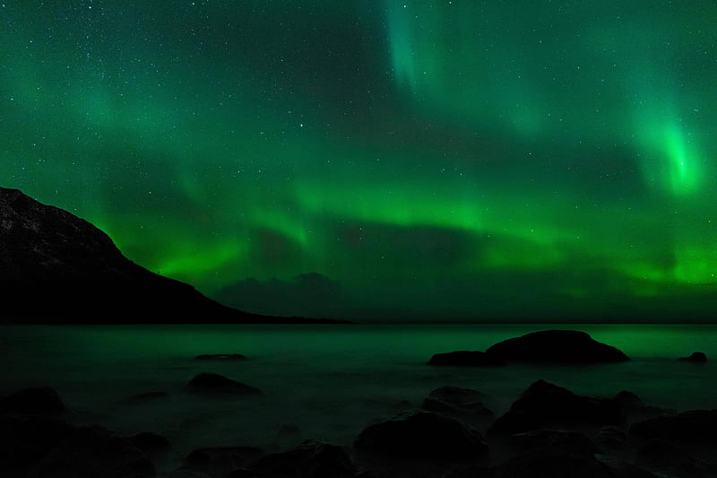 Northern Lights Resolution , , Background, and, Green Northern Lights, HD wallpaper