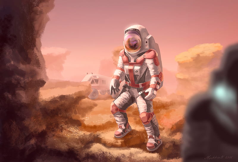 Astronaut In Mars, astronaut, artist, artwork, HD wallpaper