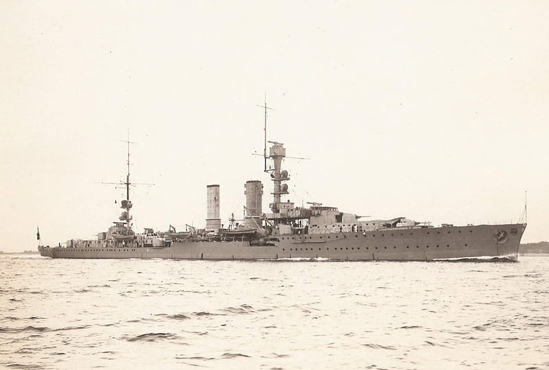 Light cruiser 'Emden', german, guerra, germany, cruiser, ww2, kriegsmarine, emden, light, navy, HD wallpaper