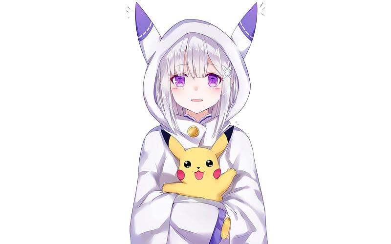 chibi girl with pikachu hoodie