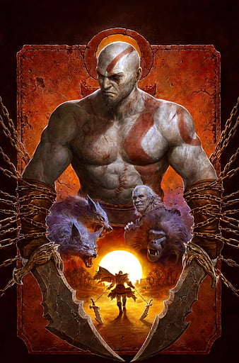 Kratos Art God of War 4K Wallpaper iPhone HD Phone #7641h