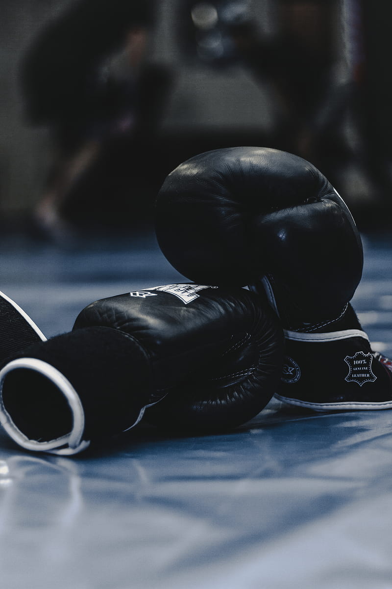pair of black boxing gloves, HD phone wallpaper