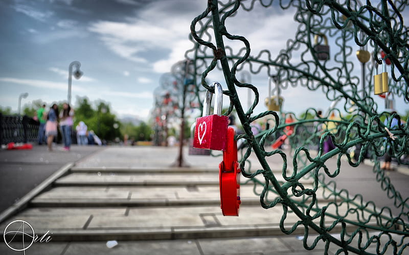 Evidence of love, moscow, graphy, russia, love, lock, macro, HD wallpaper