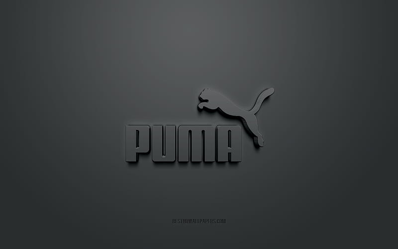 Puma Logo Black Background Puma 3d Logo 3d Art Puma Brands Logo Blue 3d Puma Logo Hd Wallpaper Peakpx