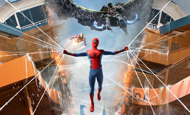 Spiderman Homecoming , spiderman-homecoming, spiderman, 2017-movies, movies, tom-holland, iron-man, vulture, HD wallpaper