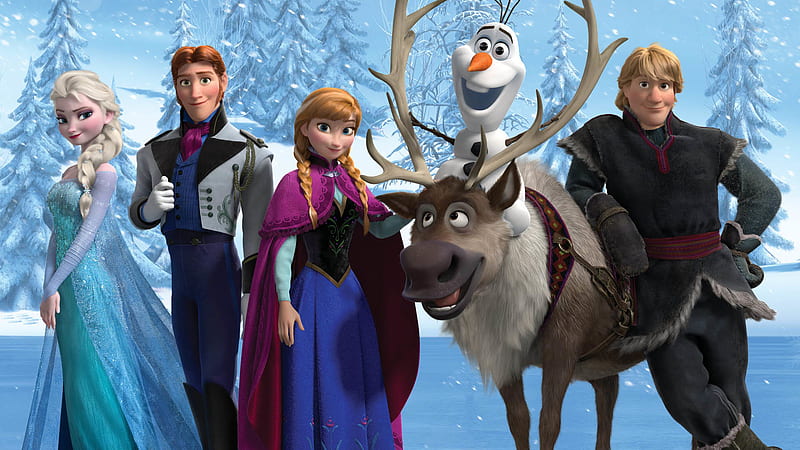 Frozen, Movie, Frozen (Movie), Anna (Frozen), Elsa (Frozen), Hans (Frozen), Kristoff (Frozen), Olaf (Frozen), Sven (Frozen), HD wallpaper