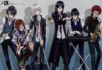 Wallpaper flame, guy, K Project, red king, Project key for mobile