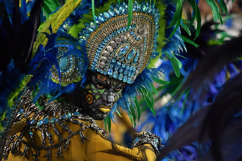 Carnival dancer, 2018 Sao Paolo, Brazil, Carnival 2018, Unidos de Vila Maria Samba School, Dancer, Sao Paolo, 11 February 2018, Brazil, HD wallpaper