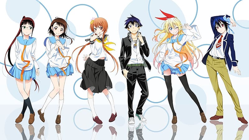 Anime, School Uniform, Chitoge Kirisaki, Kosaki Onodera, Marika Tachibana, Raku Ichijō, Ruri Miyamoto, Seishirou Tsugumi, Nisekoi, HD wallpaper