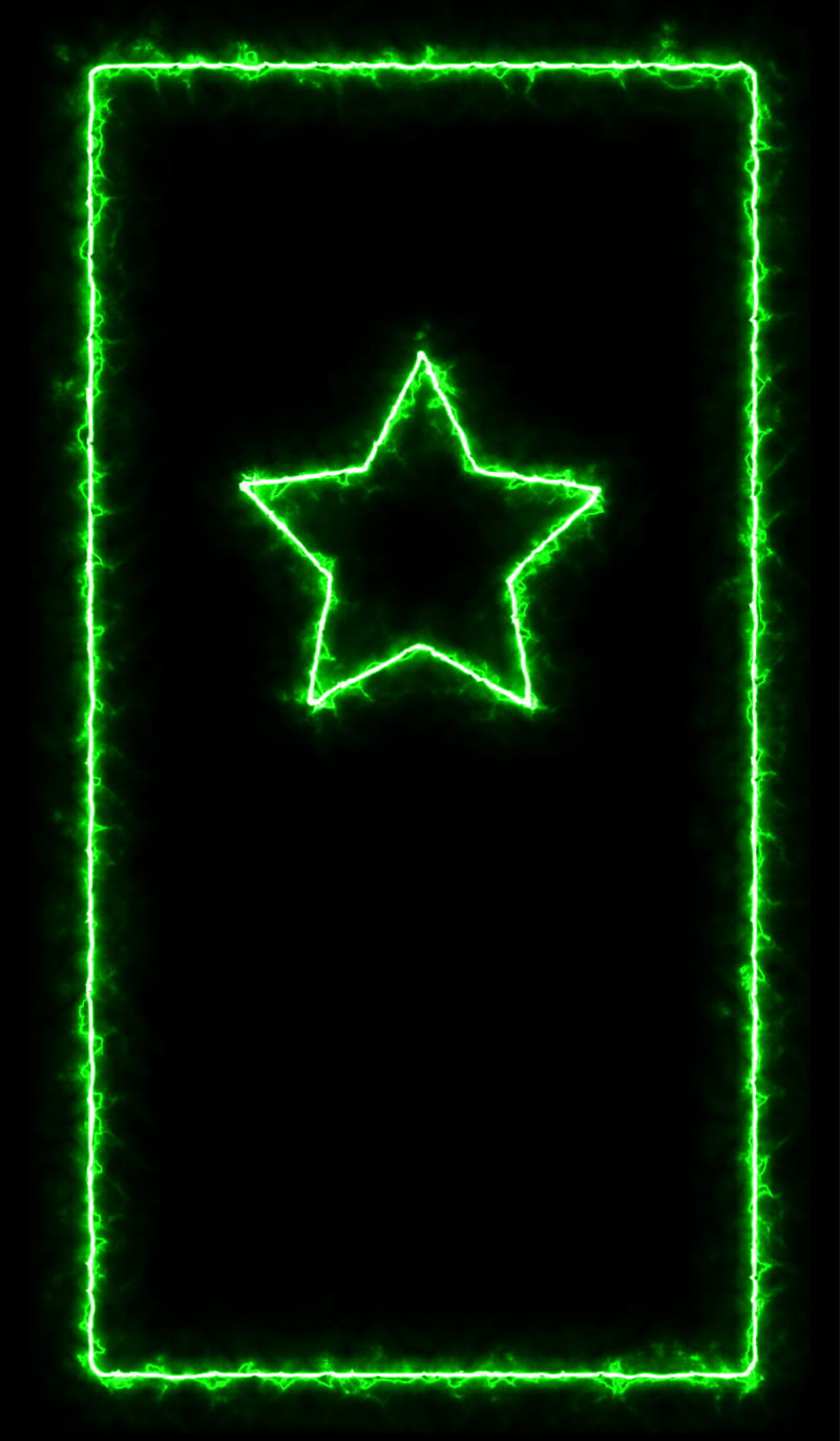 neon green stars