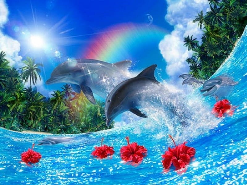 Shining Dolphins, oceans, seascapes, love four seasons, attractions in  dreams, HD wallpaper | Peakpx