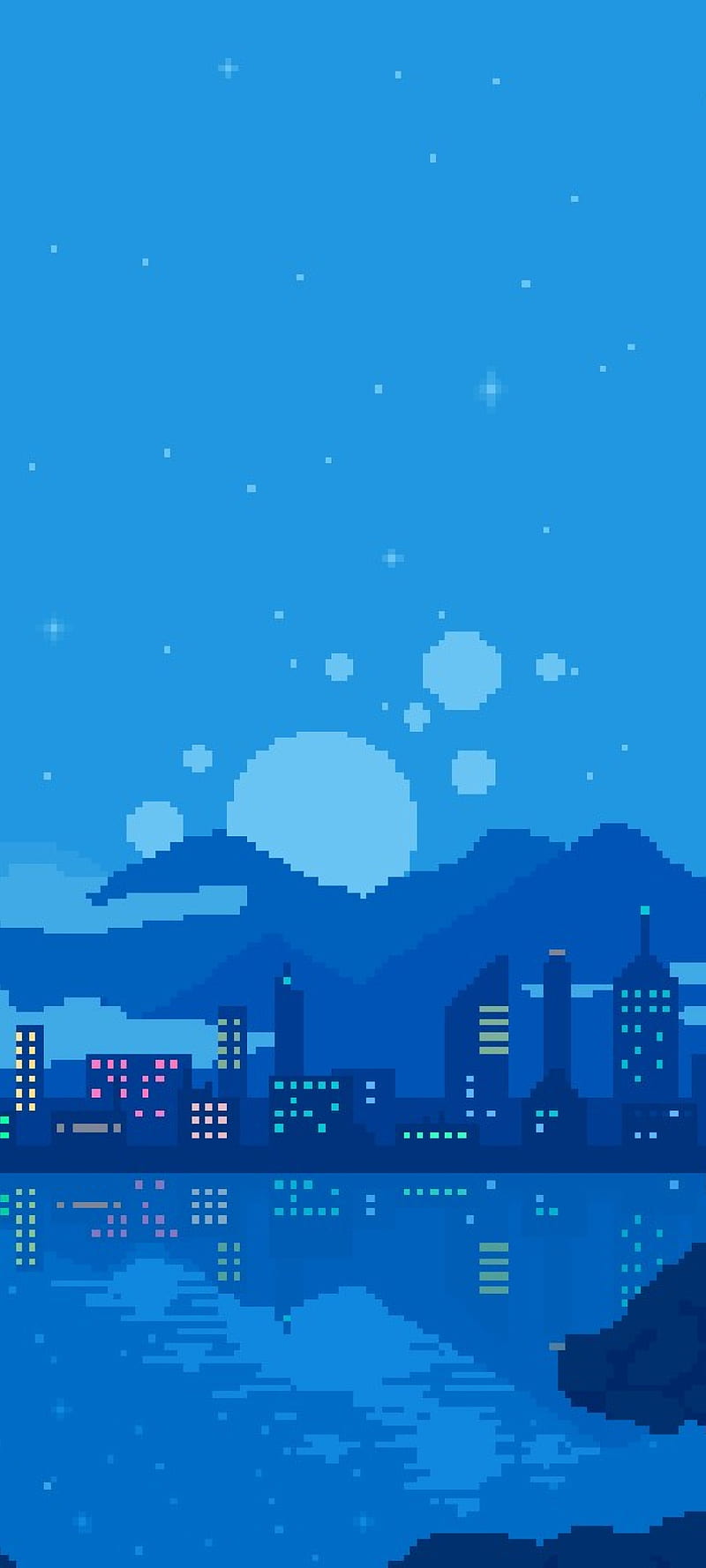 Pixel City, 16 bits, nintendo, pixel art, retro, sega, HD phone wallpaper