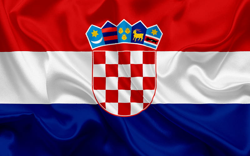 Croatian flag, Croatia, Europe, flag of Croatia, silk flag, HD wallpaper
